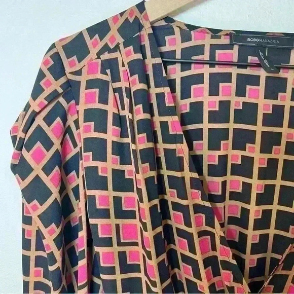 BCBGMaxAzria Surplice Blouse Long Sleeve Size Large - Picture 5 of 16